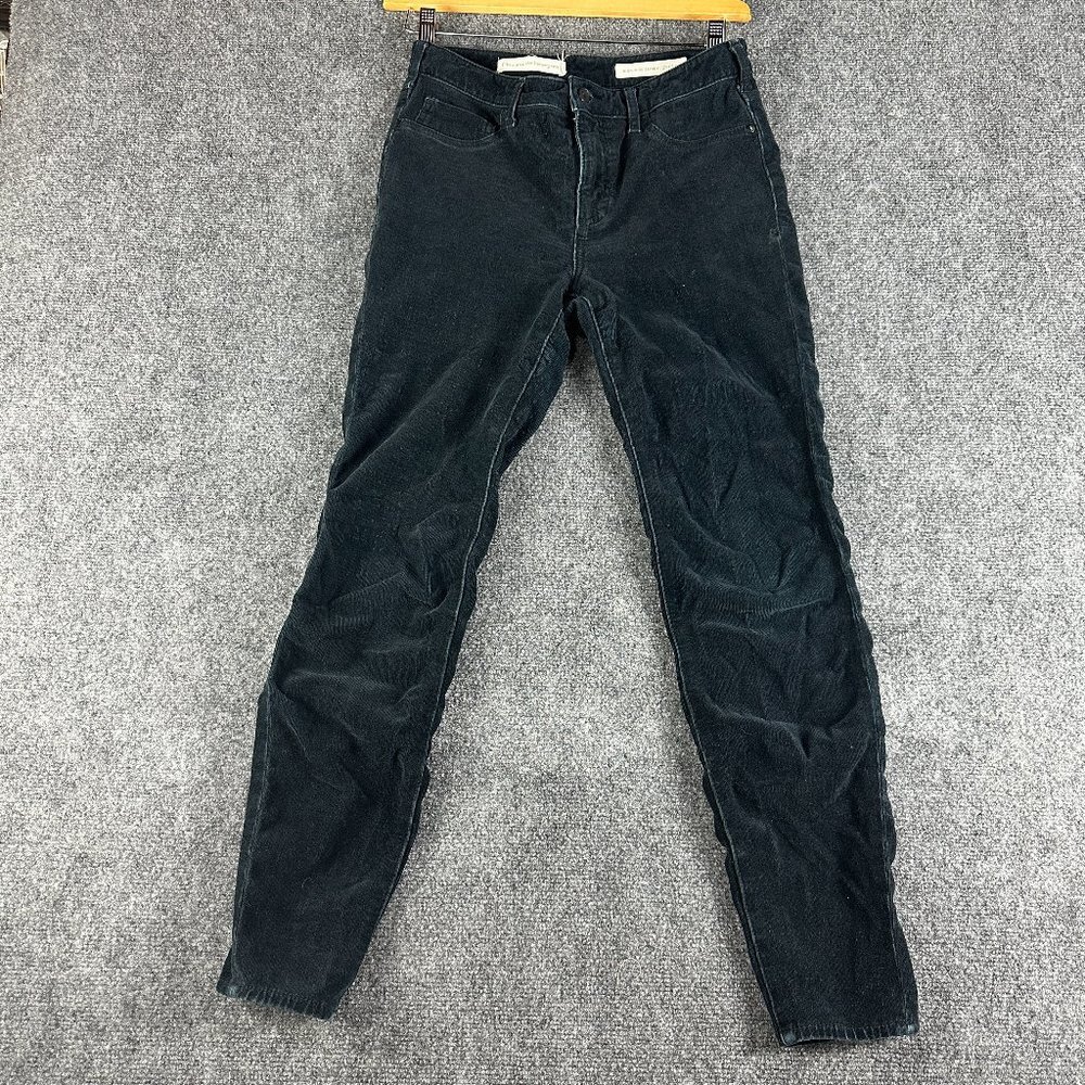 Anthropologie Pilcro Letterpress Pants Womens 29 HIgh Rise Skinny Corduroy Black